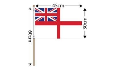 White Ensign Hand Flag Large (18