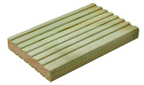 038 X 125mm X 3.6 m Length Treated Dual Pattern Softwood Decking Board (Fin32X120)