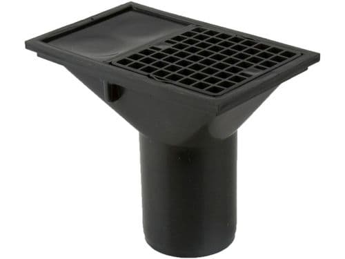 110mm Integral Rectangular Hopper - Black