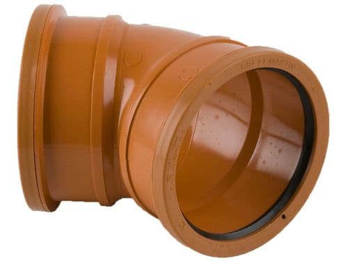 110mm x 45° Double Socket Bend - Terracotta