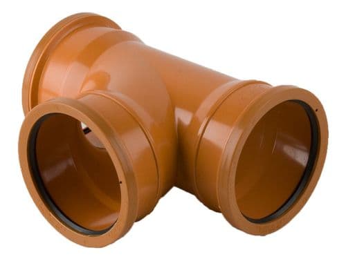 110mm x 87.5° Triple Socket Branch - Terracotta