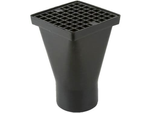 160mm x 110mm Square Hopper + Grid - Black
