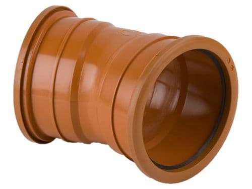 160mm x 22.5° Double Socket Bend - Terracotta