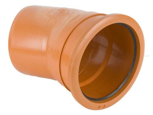 160mm x 22.5° Single Socket Bend - Terracotta