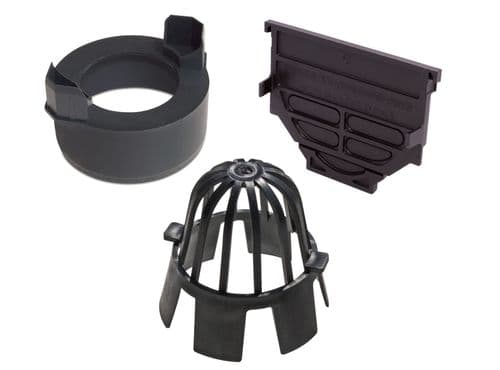 Aco Hexdrain Access Pack Black Inc 2 x Stopends, 1 x Leaf Guard, 1 x Outlet