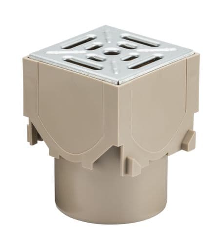 Aco Raindrain Poly Concrete Corner Unit Galv Grate / Vertical Outlet