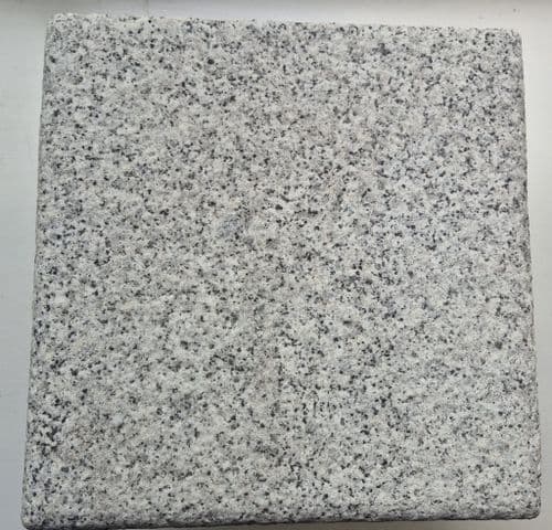 Blasted Silver Grey Granite Coping End 450x450x50mm 3 Edges Half Bullnose