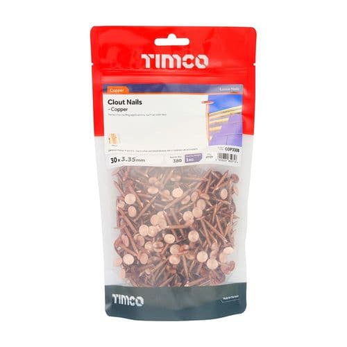Clout Nails 3.35 X 30mm - Copper -1Kg Bag