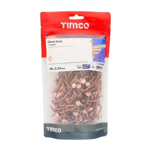 Clout Nails 3.35 X 38mm - Copper -1Kg Bag