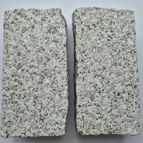 Cropped & Blasted, Bottom Sawn, Silver Grey Granite Setts  200x100x60mm
