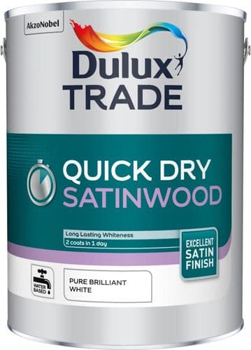 Dulux Trade Quick Dry Satinwood - Pure Brilliant White 2.5L