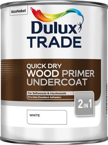 Dulux Trade Quick Dry Wood Primer / Undercoat - White - 2.5L