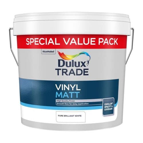 Dulux Trade Vinyl Matt  Pure Brilliant White- 7.5L