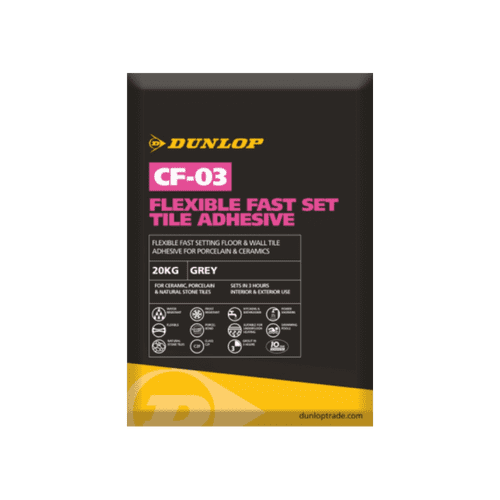 Dunlop CF-03 Flexible Fast Set Tile Adhesive 20 kg Grey