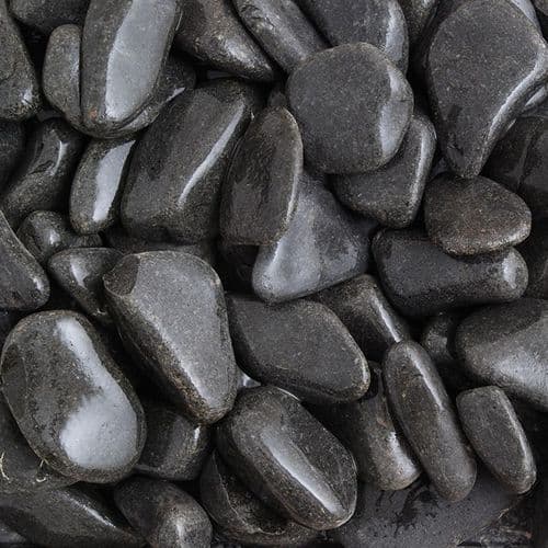 Ebony Black Pebbles 30-60mm (Non Returnable)