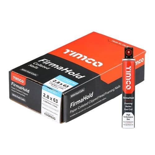 Firmahold Clipped Head Collated Nails & Fuel Cells - Retail Pack - Ring Shank - A2 Stainless Steel