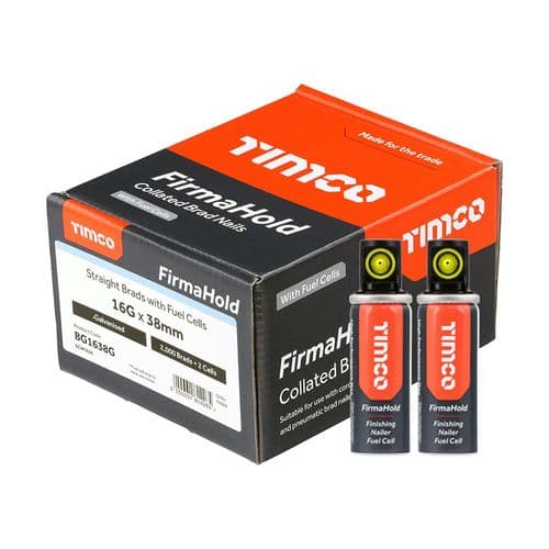 FirmaHold Collated Brad Nails & Fuel Cells - 16 Gauge - Straight - Galvanised