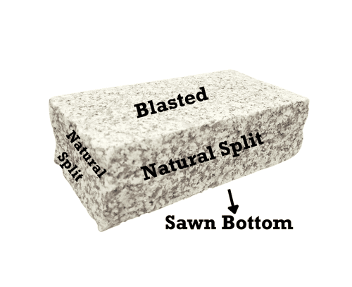Granite Sett: Top Blasted, Bottom Sawn, 4 Edges Natural Split 200x100x60mm