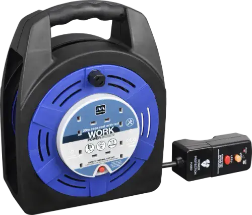Masterplug  20M 4 Gang Case Reel With RCD