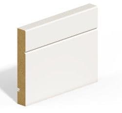 Mdf Dual Grooved/Round & V-Groove Skirting 18 x 144 x 4200 mm White Primed