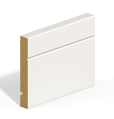 Mdf Dual Grooved/Round & V-Groove Skirting 18 x 144 x 4200 mm White Primed