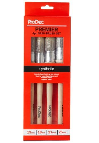 ProDec 4 pc Pointed Synthetic Sash Brush Set