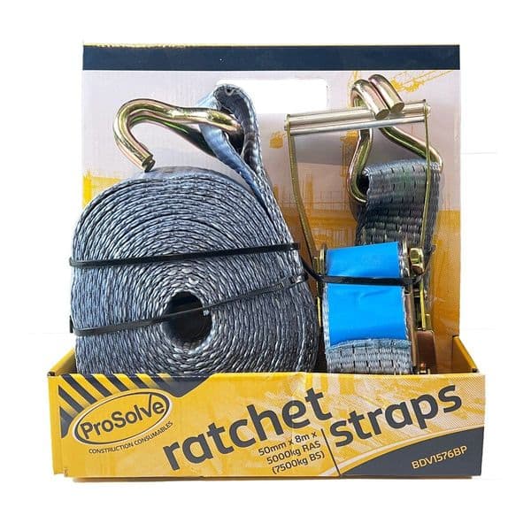 Prosolve Ratchet Tie Down Strap 50mm X 8M 5000Kgs Pk1