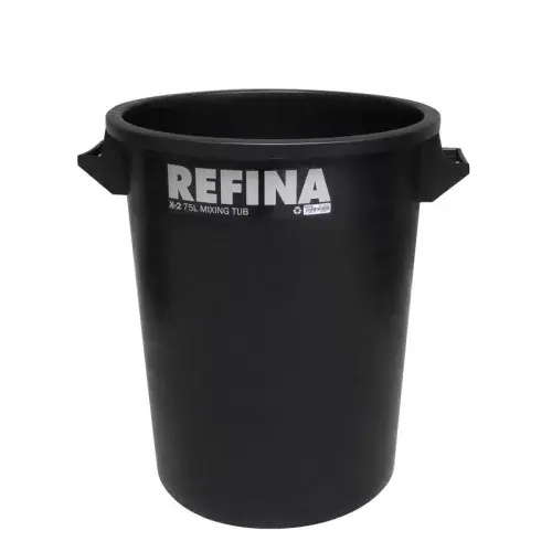 REFINA X-2 Plastic Mixing Tub 50L Black 450x470mm With Side Handles