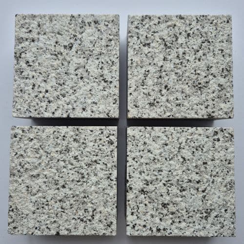 Sawn & Blasted Silver Grey Granite Setts 100x100x50mm