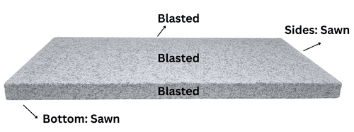 Silver Grey Granite Coping/Step 300x1200x50mm 1 Long Edge Square Edge (Blasted)