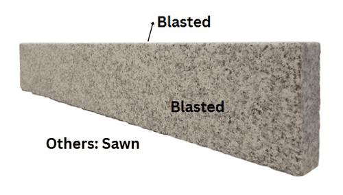 Silver Grey Granite Edger Square Edge: 150x900x50mm Top & Front Blasted