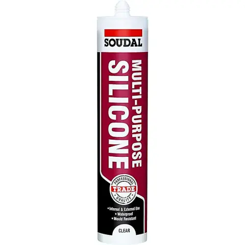 Soudal Multi Purpose Silicone Clear, with S1 fungicide