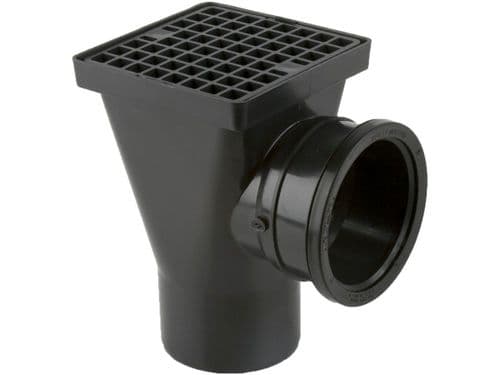 Square Hopper (160mm with 110mm Inlet) - Black
