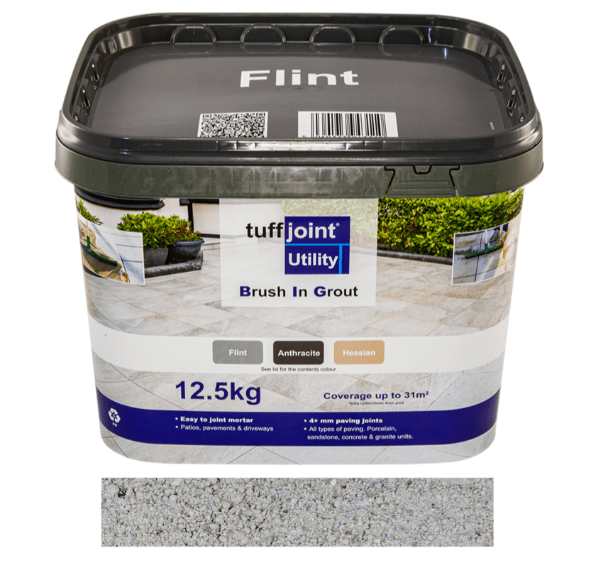 Tuffjoint Utility Flint Colour Brush In Mortar Grout 12.5KG Tub