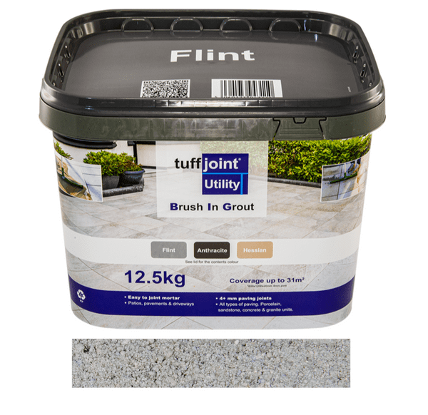 Tuffjoint Utility Flint Colour Brush In Mortar Grout 12.5KG Tub