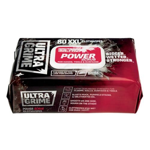 Ultra Grime Power Scrub XXL Wipes 80 Per Pk