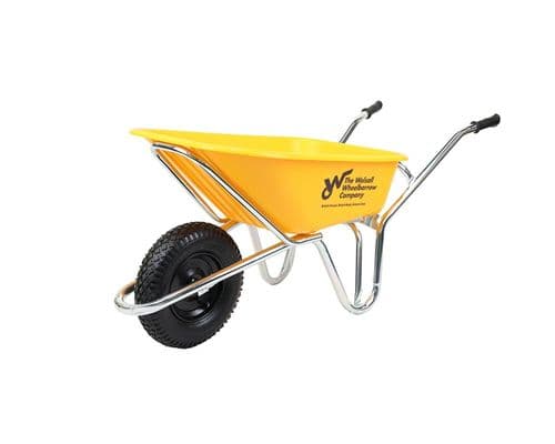 Walsall Phoenix Super Heavy Duty Yellow Wheelbarrow HDPE 120L