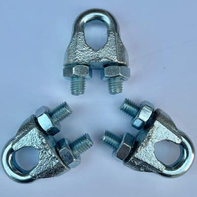 10 X 12mm Wire Rope Grips Heavy Duty U Bolt Steel Cable Clamp Fixings