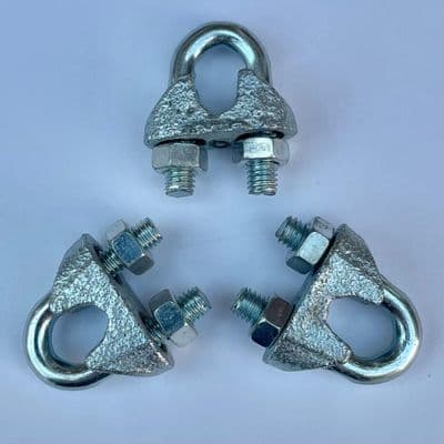 10 X 6mm Wire Rope Grips Heavy Duty U Bolt Steel Cable Clamp Fixings