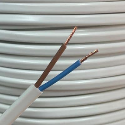 2192Y 2 Core Flat Flex Cable Wire 0.75mm White