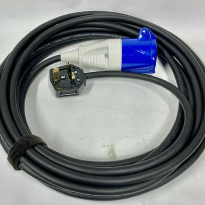 240v 13 Amp MK Plug to 16 Amp Walther Socket Convertor Extension Lead 1.5mm 3 Core H07RN-F Cable