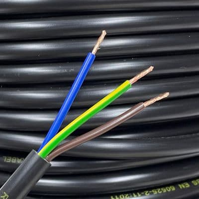 3183Y 3 Core Normal Duty Flex Cable Wire 1.0mm Black