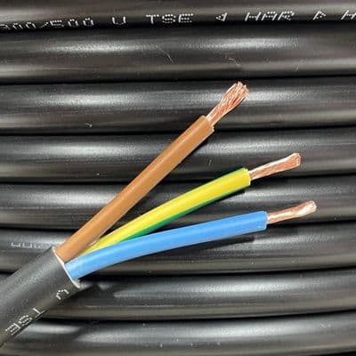 3183Y 3 Core Normal Duty Flex Cable Wire 2.5mm Black