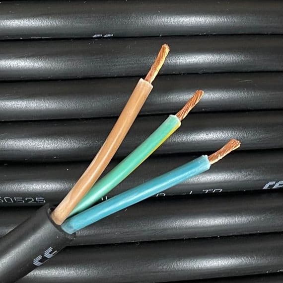 6183P H07RN-F 3 Core Rubber Outdoor Cable Wire 2.5mm Black