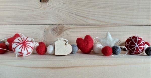 100% Wool felt Christmas garland kit