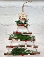 35cm Hanging wooden ladder Christmas tree kit
