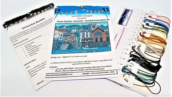 Cross Stitch Kit - Fowey Harbour, Cornwall