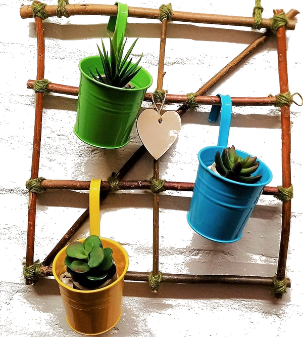 Hanging planter painted pots