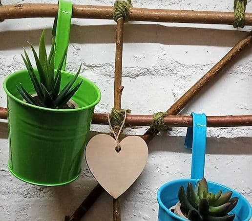 Hanging planter painted pots