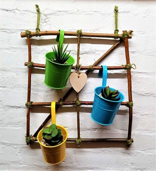 Hanging planter painted pots